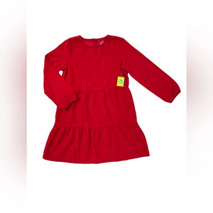 Primary NWT Size 8-9 Cherry Red Tiered Corduroy Dress